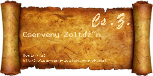 Cserveny Zoltán névjegykártya